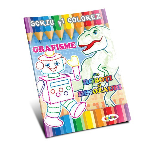 Grafisme cu roboți și dinozauri