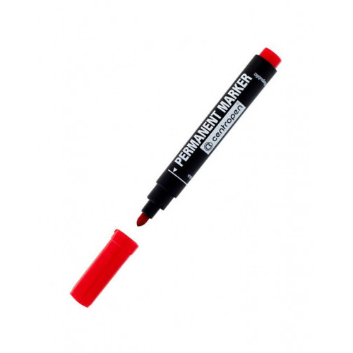 Marker permanent Centropen. Roșu, vârf rotund