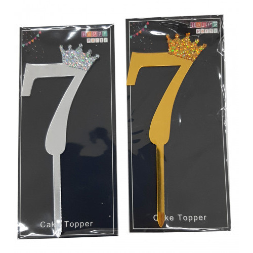 Decorațiune tort cifra 7 plastic