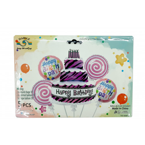 Set baloane folie ,,Happy Birthday,,