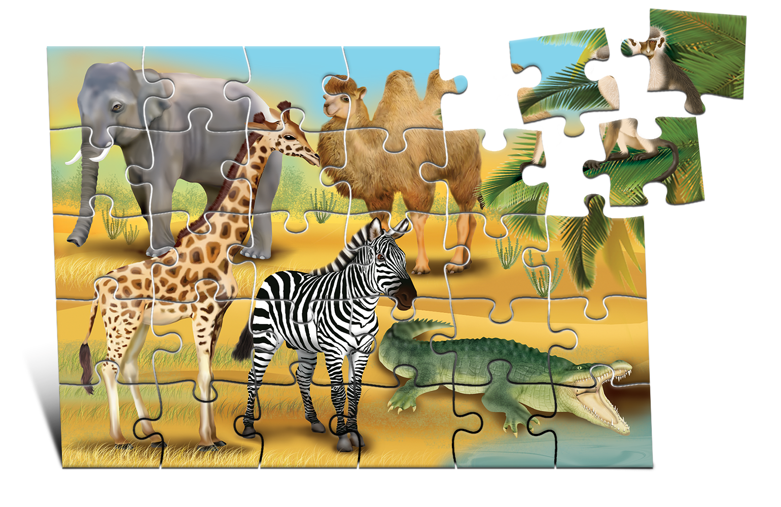 Puzzle Animale din ținuturile calde 30ps.