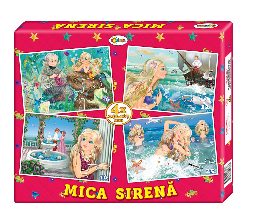 Puzzle Mica Sirenă (4 imagini în cutie)
