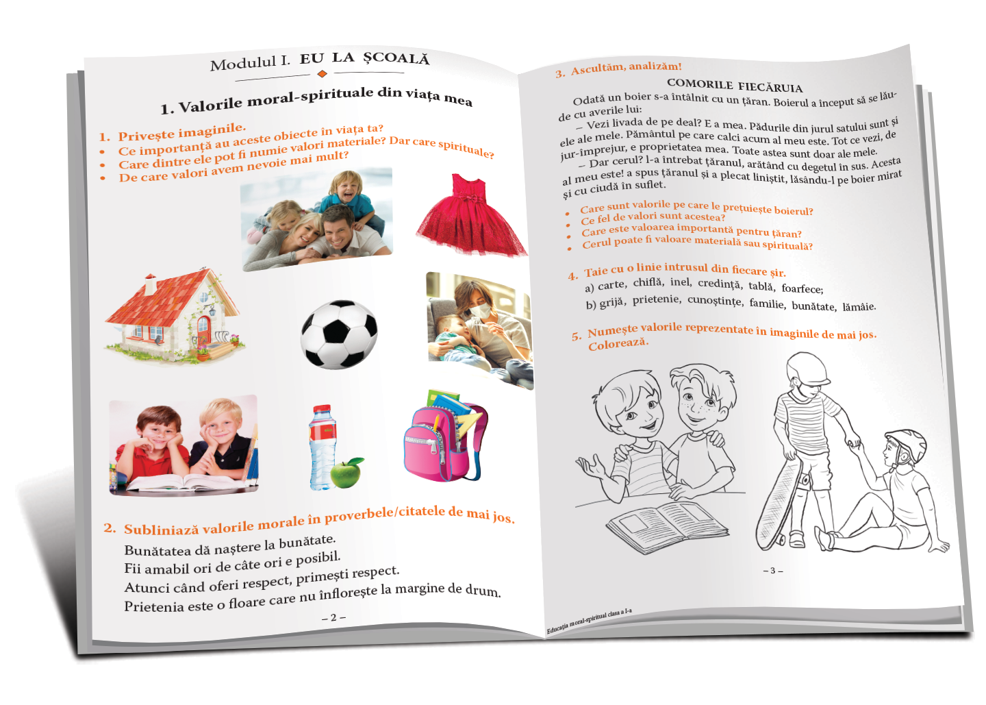 Educatia moral-spirituala: clasa 1-a