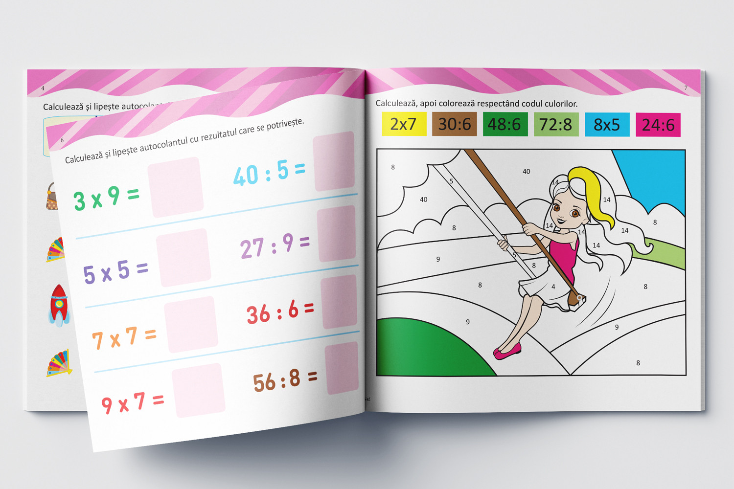 Călătorim în țara numerelor. Înmulțiri și împărțiri / pentru feteNivelul 4