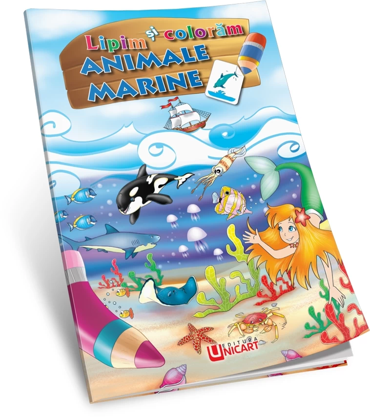 Lipim și colorăm - Animale marine