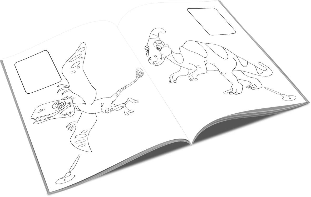 Lipim și colorăm - Dinozauri