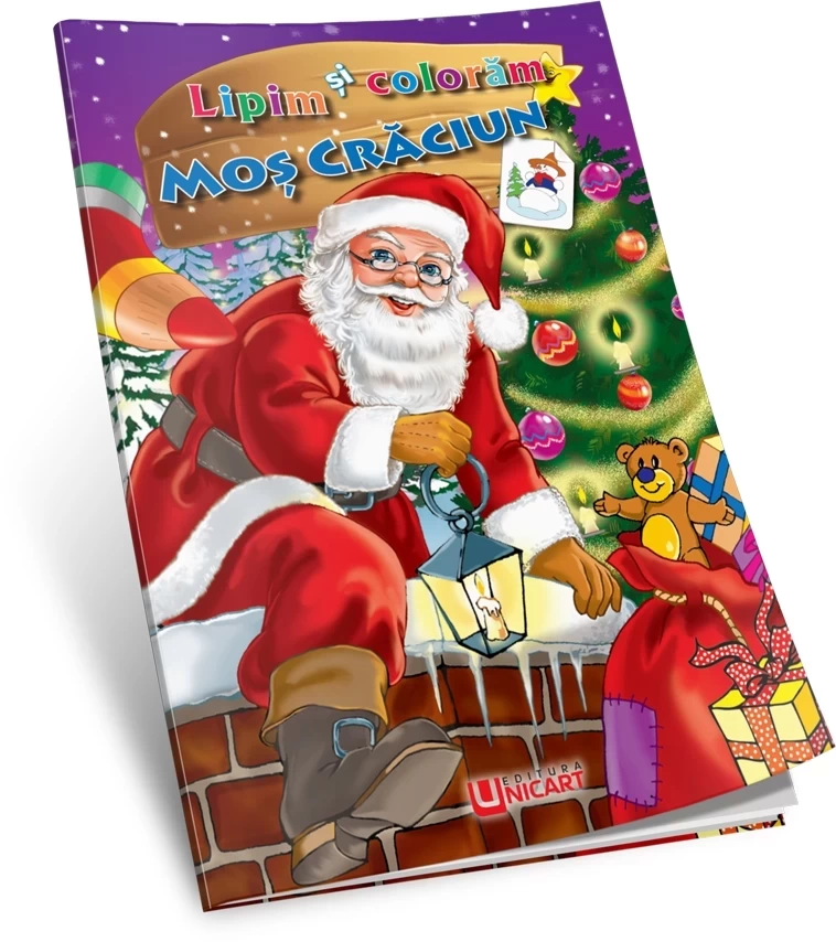 Lipim și colorăm - Moș Crăciun