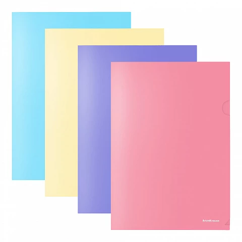 Mapa transparenta ErichKrause® Glossy Pastel, A4, 180 mcm, opaque, asortiment