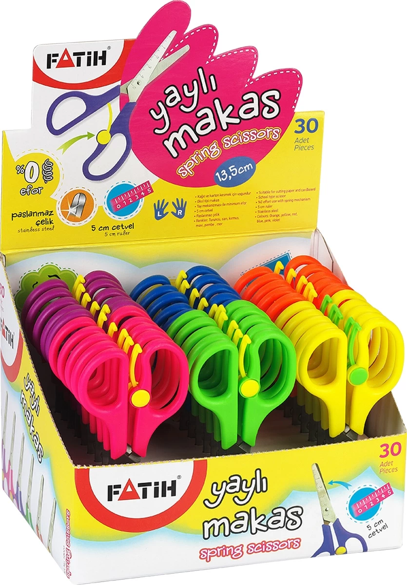 Foarfeca cu rigla/clipsa p/u copii Fatih