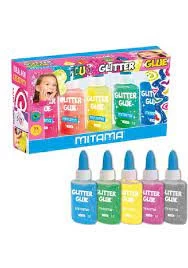 Lipici Neon cu sclipici 37 ml, set 5 buc.