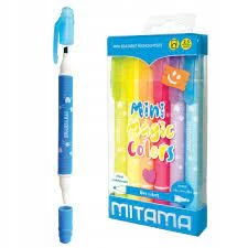 Marker cu radiera, set 6 cul. fluorescente