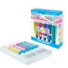 Temperă lavabilă cu sclipici set 5 cul*21ml.+ 2 periute