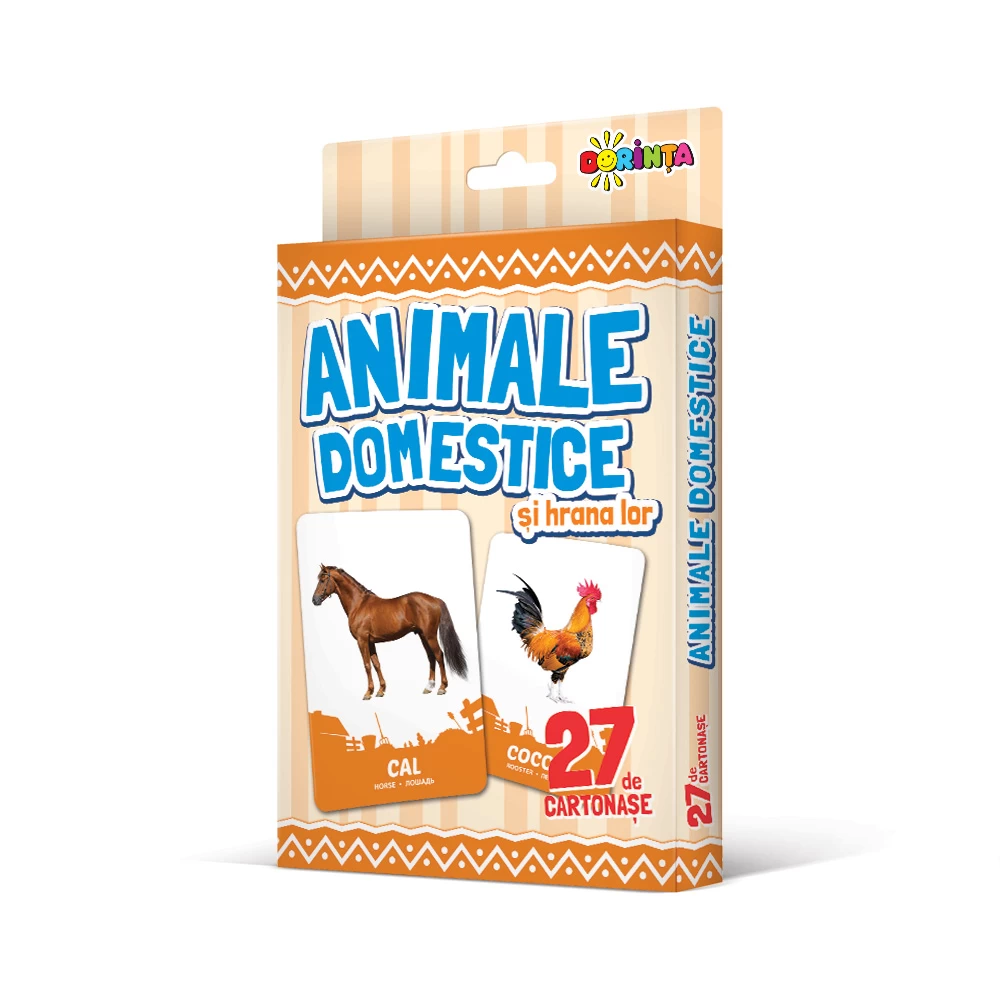 27 de cartonașe. Animale domestice și hrana lor