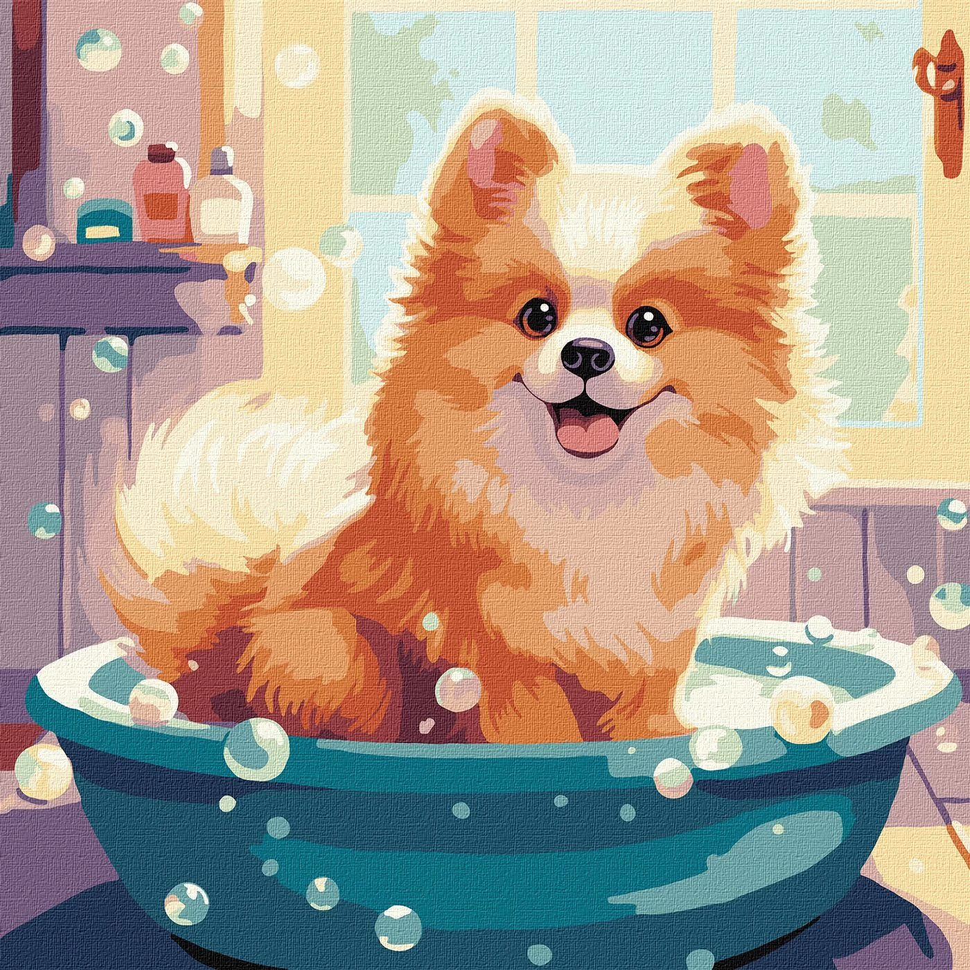 Tablou pe numere "Pufosul mic" 40x40cm KHO6543