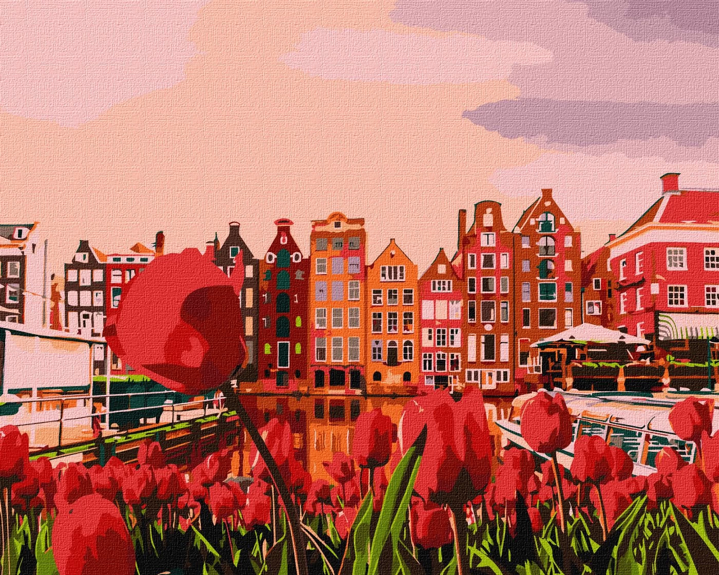 Tablou pe numere "Amsterdam de seara" 40x50cm KHO2863