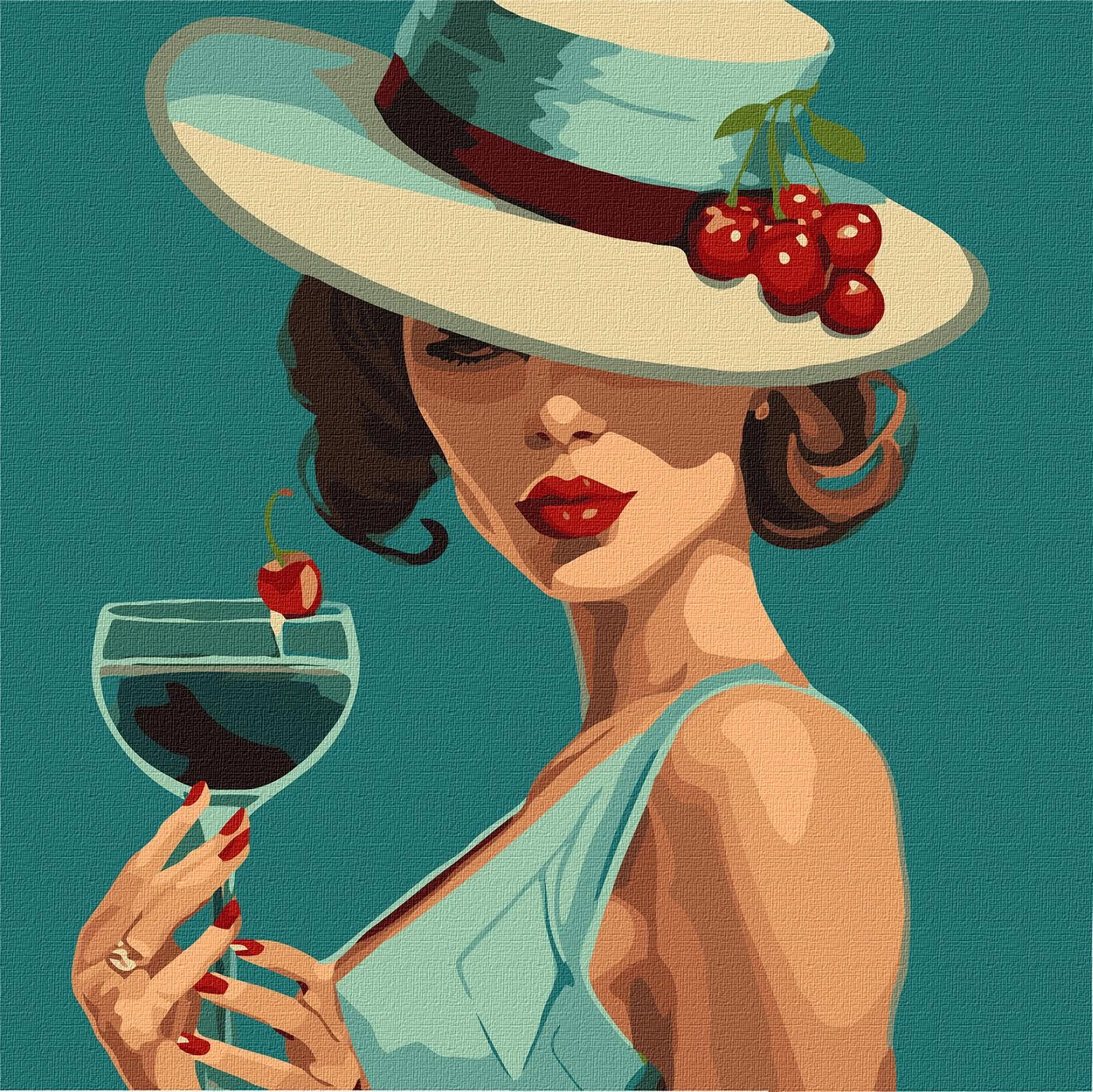 Tablou pe numere "Blue Curacao" 40x40cm KHO2553