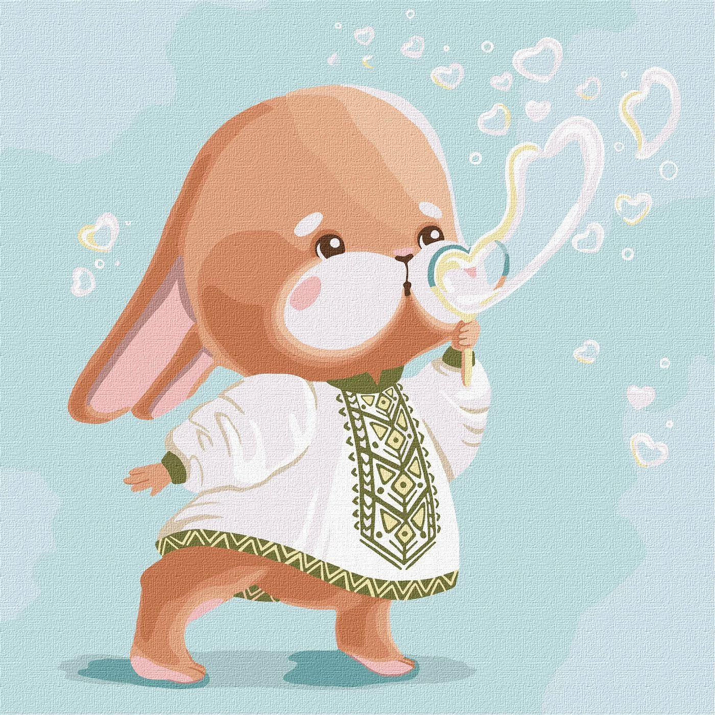 Tablou pe numere "Iepuraș alb" 40x50 cm KHO4494