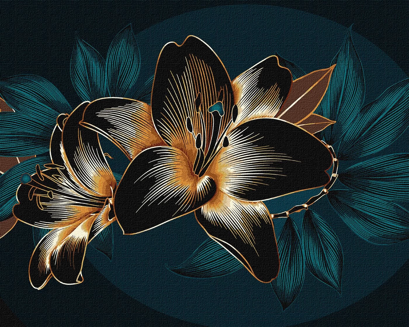 Tablou pe numere "Lilii luxuriante" 40x50 cm KHO2999