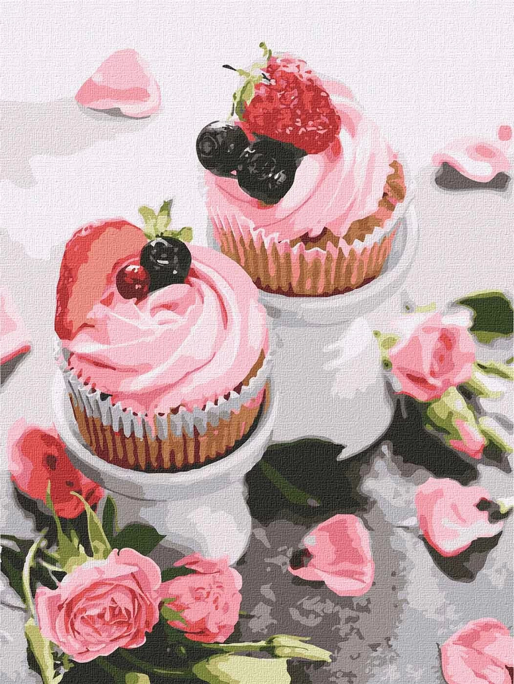 Tablou pe numere  „Tandrete de capsuni” 30x40cm KHO5603