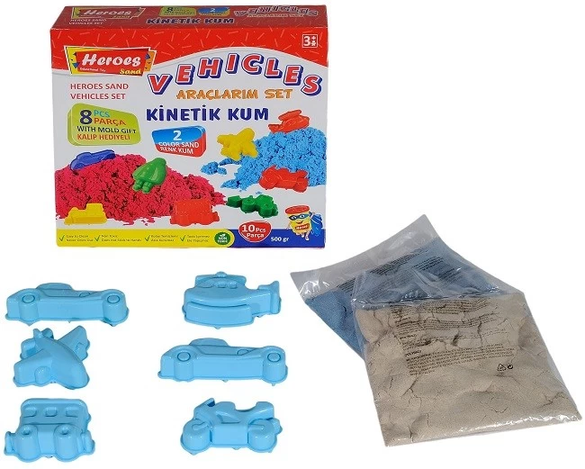 Nisip cinetic set Vehicule  500 gr. Heroes KUM-041