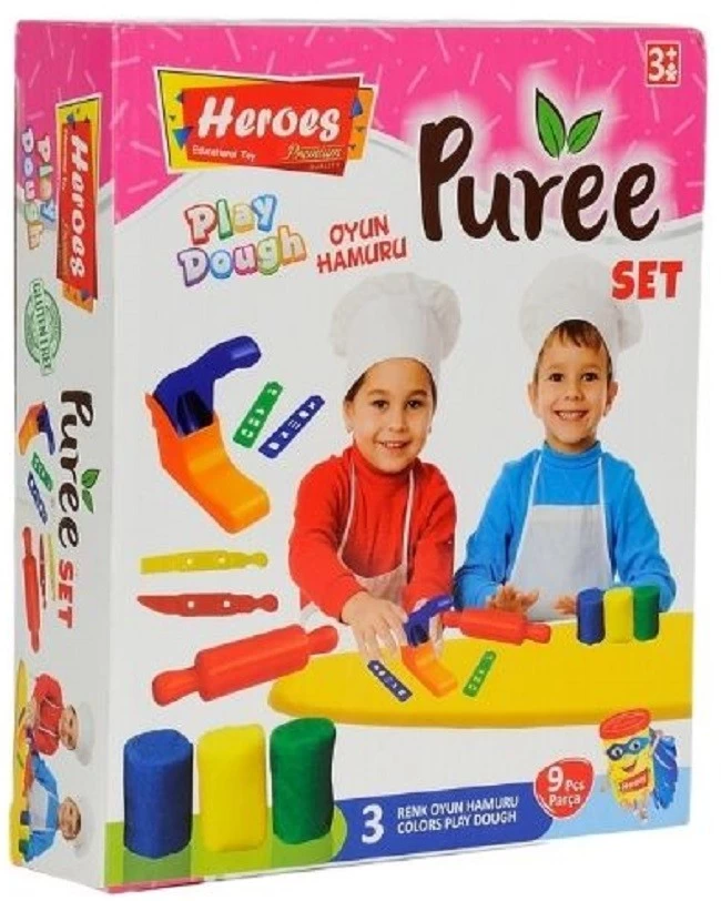 Pasta de modelat set 3 cul+9 forme Pireu Heroes ERN-596