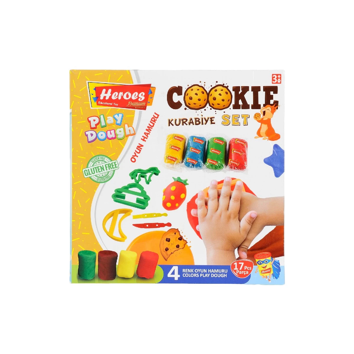 Pasta de modelat set 4 cul+15 forme Biscuit Heroes ERN-587