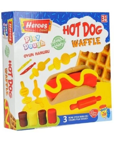 Pasta de modelat set 4 cul+15 forme Hot Dog Heroes ERN-584