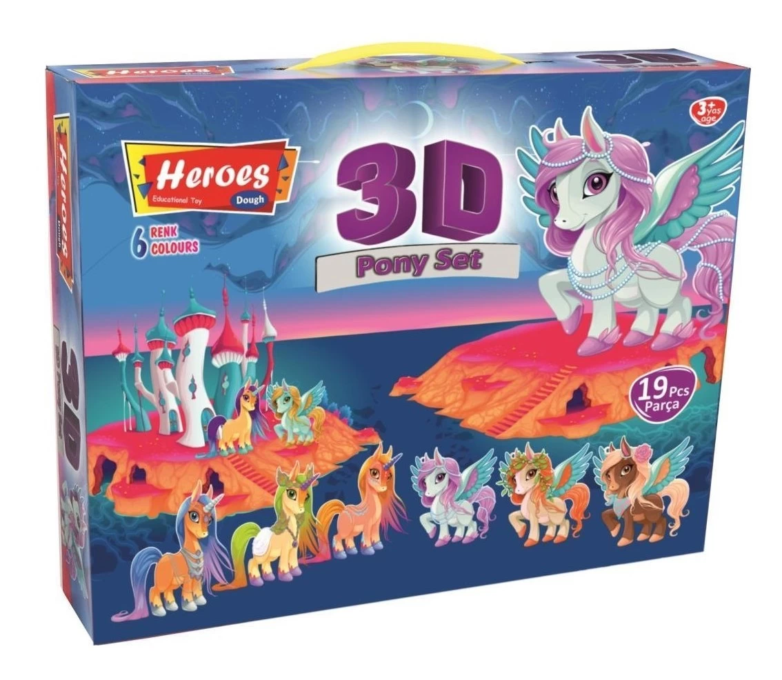 Pasta de modelat set 6 cul+21 forme Ponei Heroes ERN-569