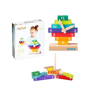 Set de constructie din blocuri de lemn «Ceas»(10piese)