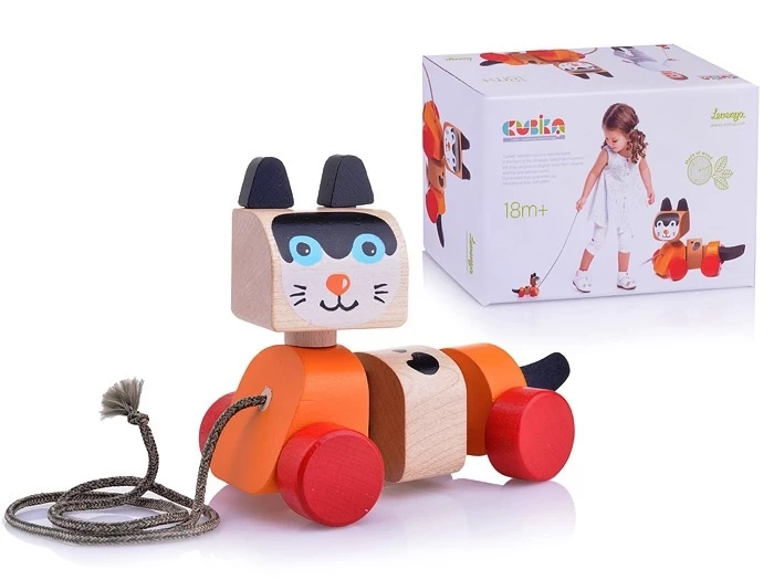 Jucarie din lemn pe sfoara "Pisicuta"