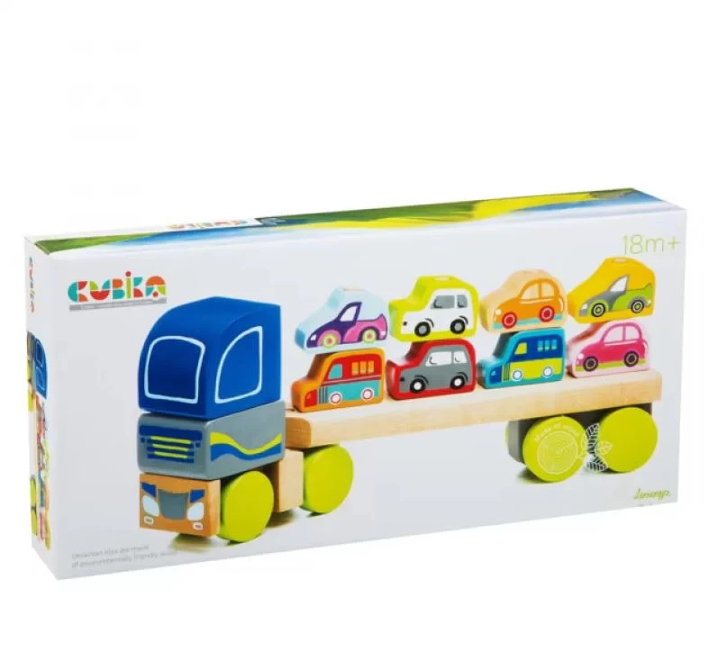 Jucarie din lemn "Camion cu masinute"(12piese)