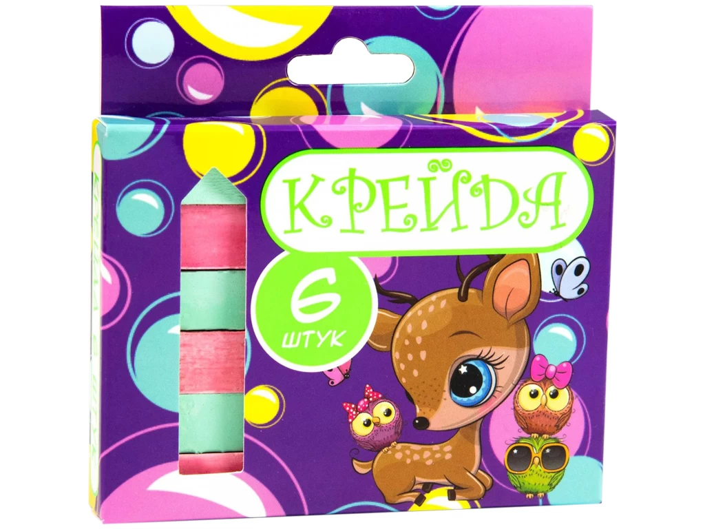 Cretă Pătrată școlară 6 buc.