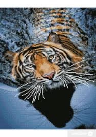 Mozaica cu Diamante 40x50 cm "Tigru Relaxat"