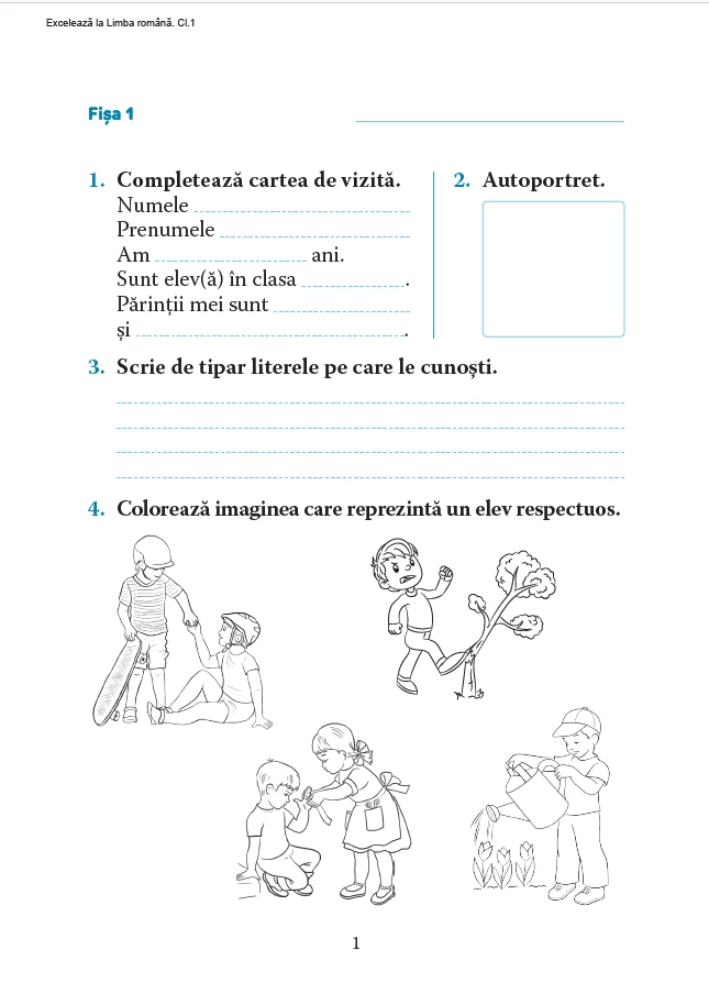 Excelează la limba română  clasa 1
