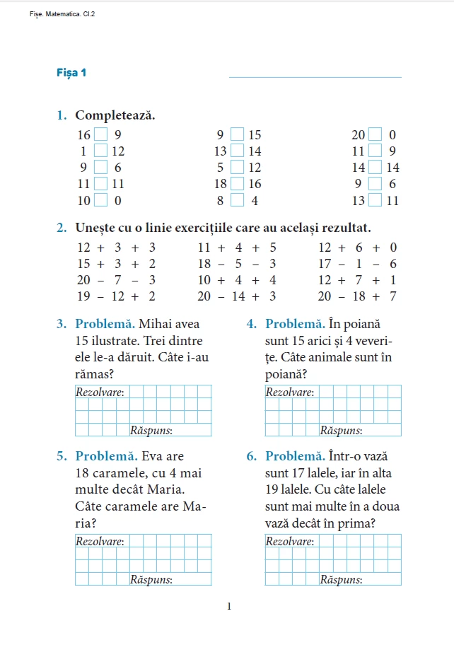 Excelează la matematică clasa a 2-a