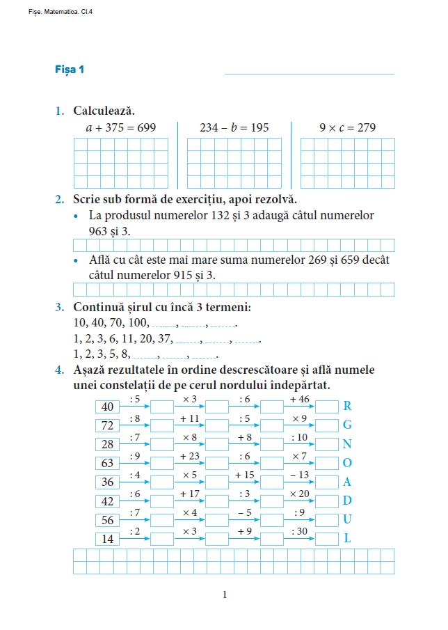Excelează la matematică clasa a 4-a