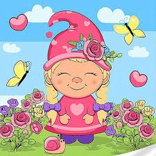 Tablou pe numere 30x30 cm "Fetita Gnom"/Strateg ES-0884