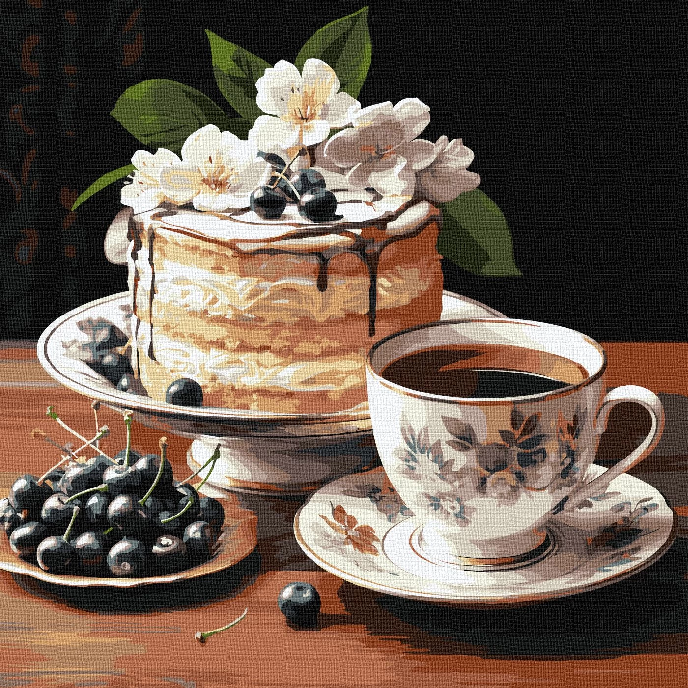 Tablou pe numere "Dulceata de fructe" 40x40cm KHO5681