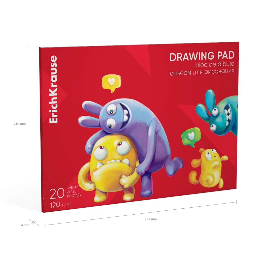 Album pentru desen А4, 20 foi,  Jolly Friends