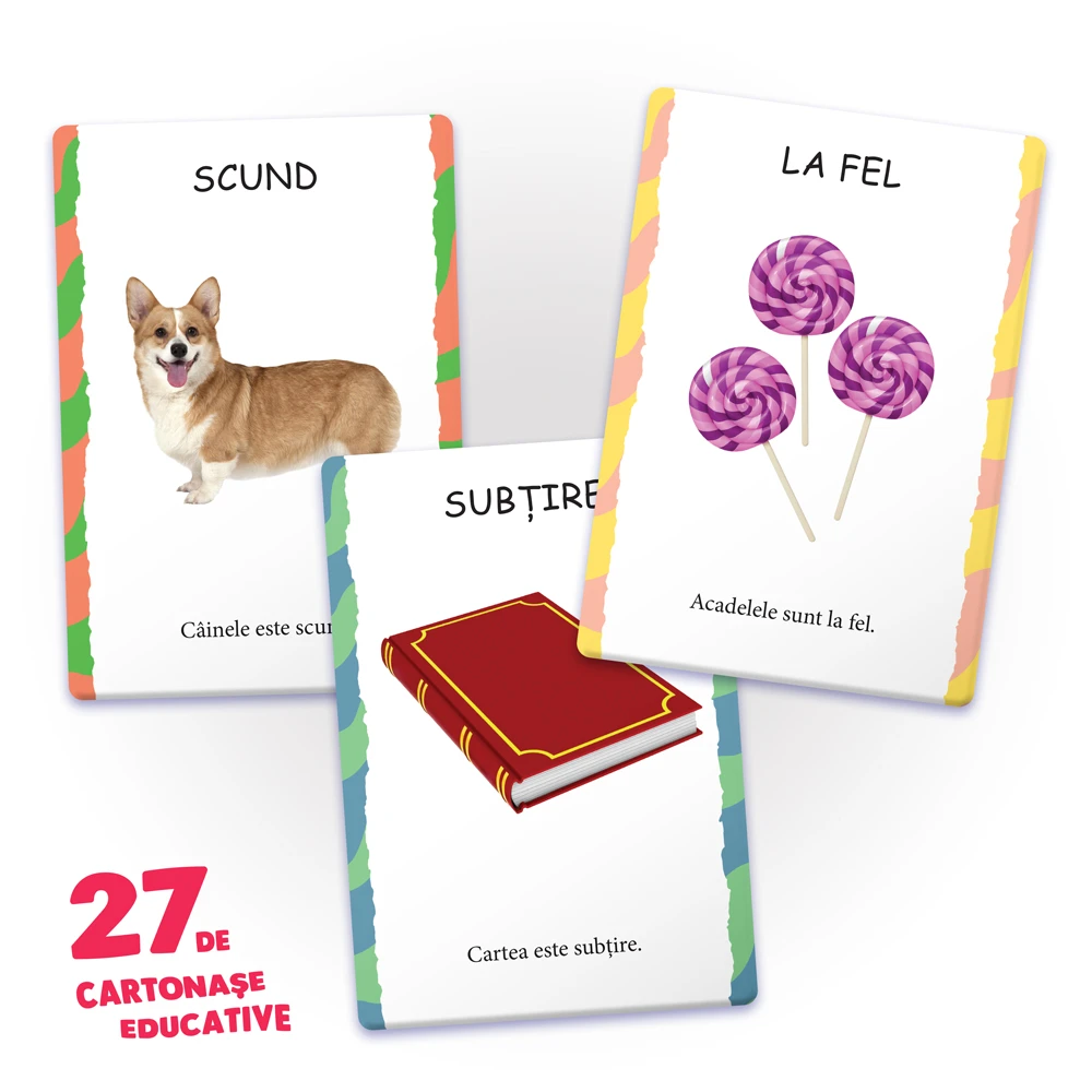 27 de cartonașe. Noțiuni opuse