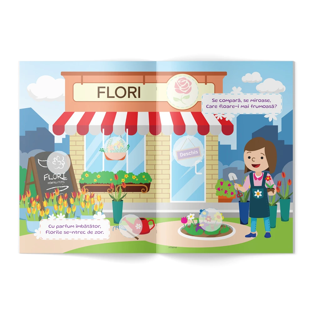 Carte cu autocolante. Flori