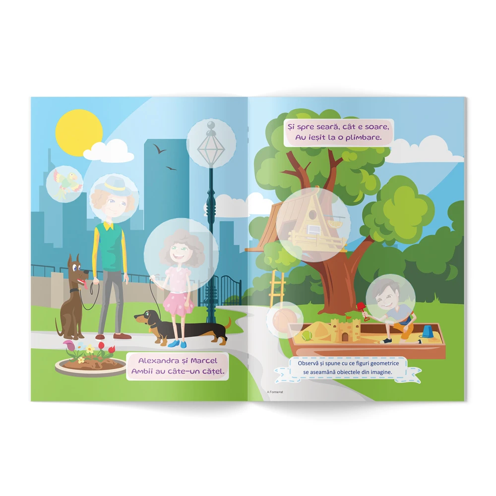 Carte cu autocolante. Forme