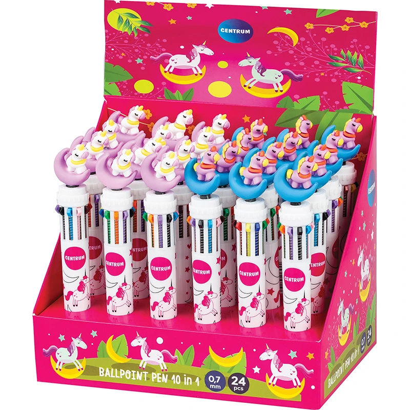 Pix retractibil 10 culori Unicorn 0.7mm