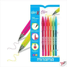 Pix cu bilă SFERIX NEON 1mm set 6 culori