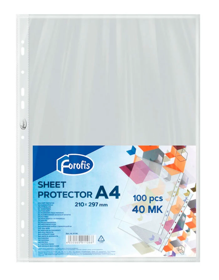 File plastic A4 100buc. 0.040mm