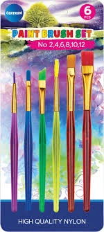 Pensule set 6 buc. Nr 2,4,6,8,10,12 (rotunde + plate /sintetice)