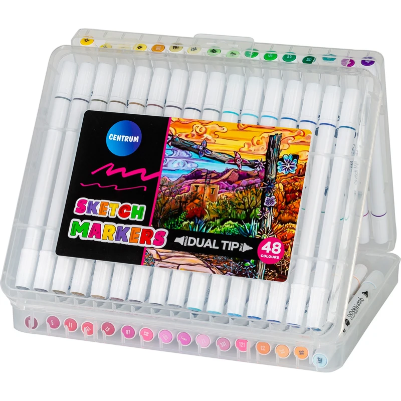 Marker varf dublu set 48 cul.