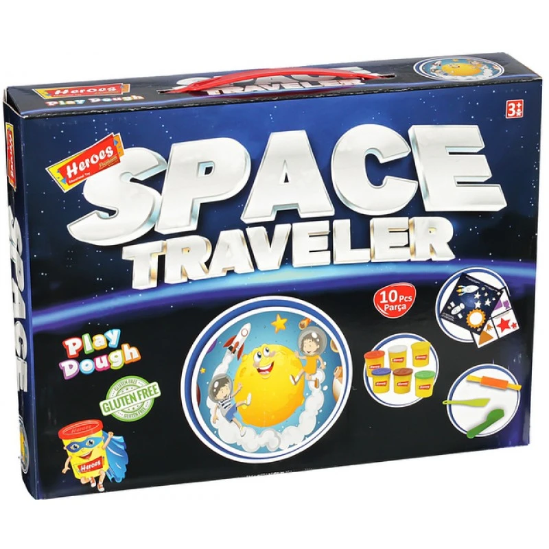 Pastă de modelat set 6 cul+4 forme. Călătorie în spațiu