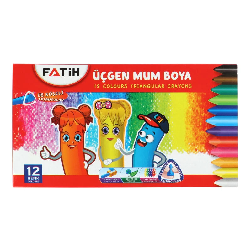 Creioane cerate triangulare 12 culori Fatih 50290