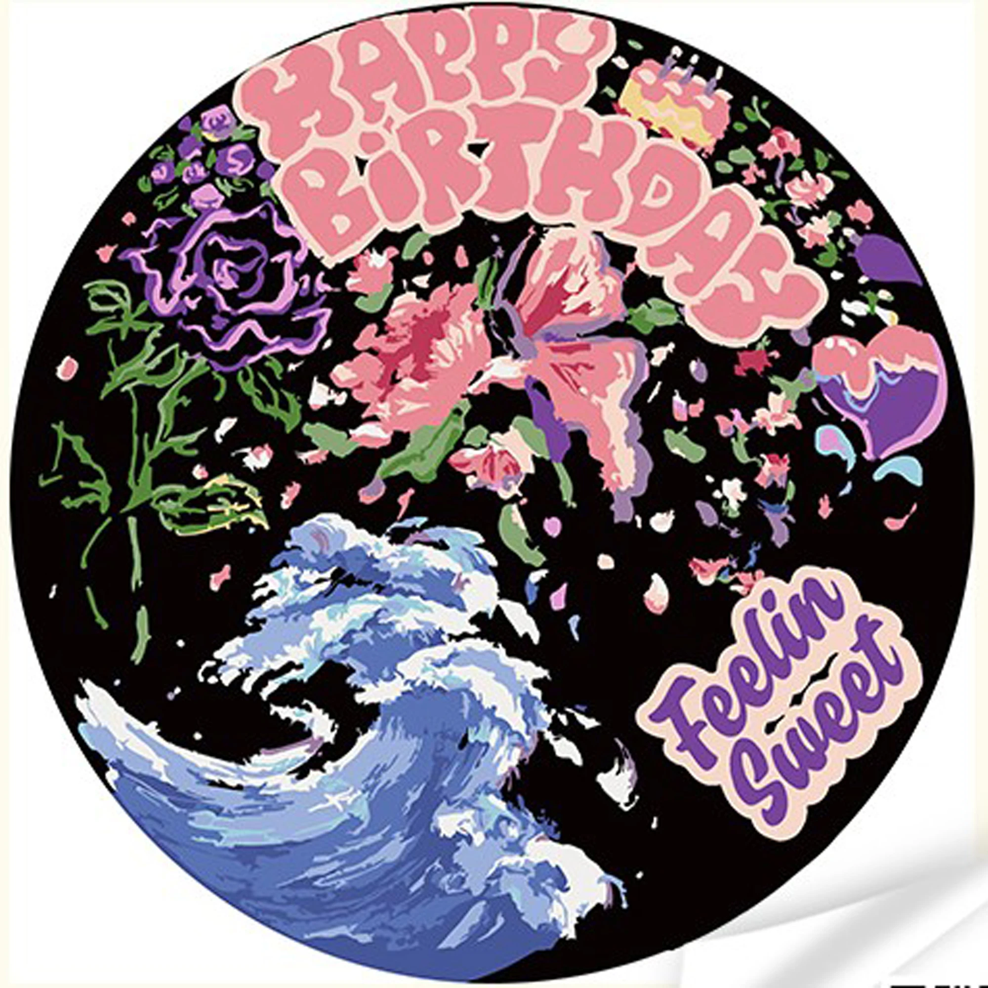 Tablou VINIL pe numere 30x30 cm "Marea festivă de flori"